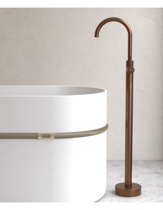 Robinet mitigeur bain monocolonne Or rose brossé - Corbeau