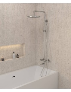 Colonne bain douche thermostatique chromé avec sécurité anti-brûlures - Corbeau