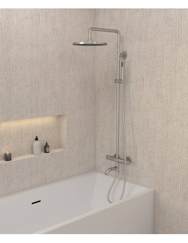 Colonne bain douche thermostatique chromé avec sécurité anti-brûlures - Corbeau