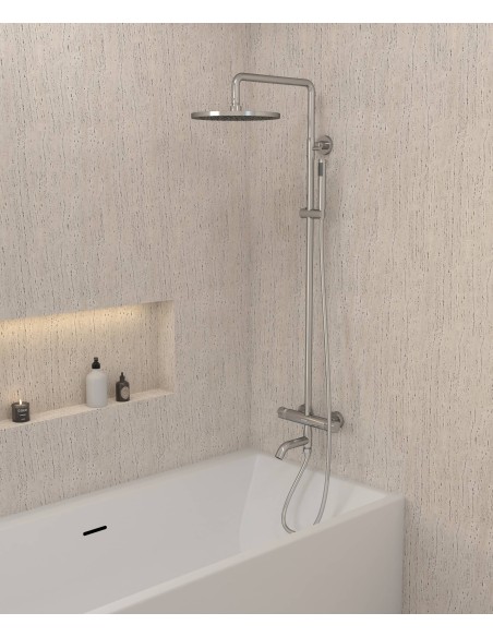 Colonne bain douche thermostatique chromé avec sécurité anti-brûlures - Corbeau