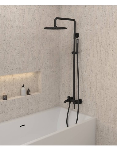 Colonne de douche pour baignoire avec inverseur Noir - Corbeau
