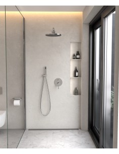 Kit douche encastrable moderne jet de pluie Chromé - Corbeau