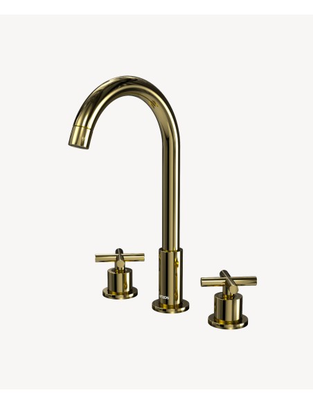 Robinet mélangeur lavabo sur plage Doré - Corbeau