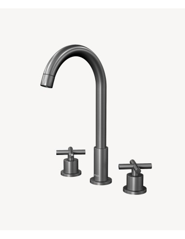 Robinet mélangeur lavabo sur plage Gun métal - Corbeau
