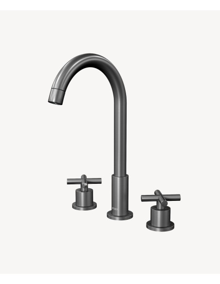 Robinet mélangeur lavabo sur plage Gun métal - Corbeau