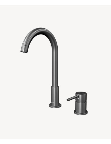 Mitigeur lavabo 2 trous Gun métal - Corbeau
