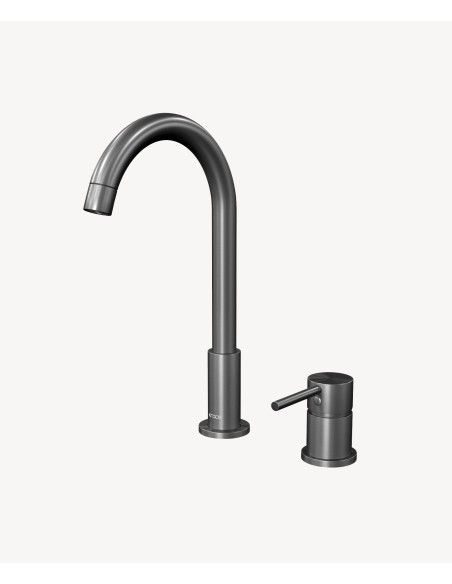 Mitigeur lavabo 2 trous Gun métal - Corbeau