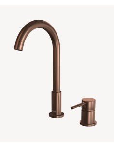 Mitigeur lavabo 2 trous Or rose brossé - Corbeau