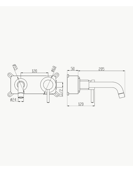 Mitigeur lavabo mural Blanc - Corbeau