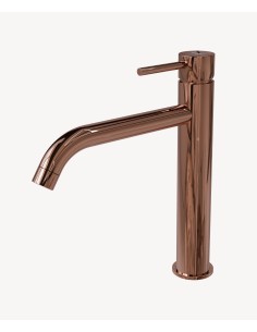 Mitigeur vasque avec bec long Or rose - Corbeau