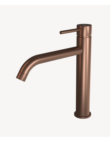 Mitigeur vasque avec bec long Or rose brossé - Corbeau