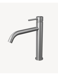 Mitigeur vasque avec bec long Nickel brossé - Corbeau