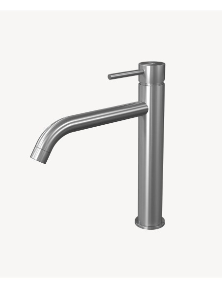 Mitigeur vasque avec bec long Nickel brossé - Corbeau
