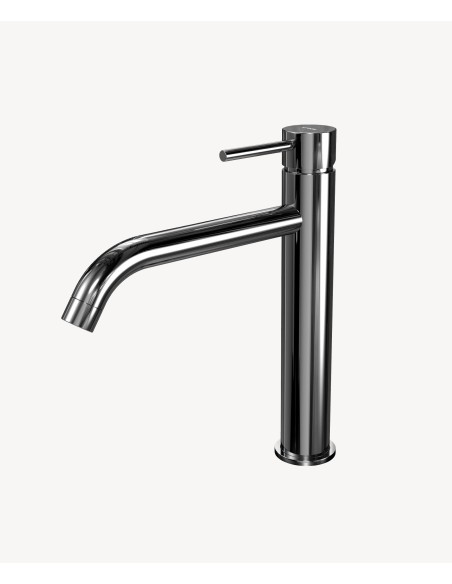Mitigeur vasque avec bec long Chromé - Corbeau