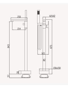 Mitigeur bain-douche monocolonne Or rose brossé - Sirius 2