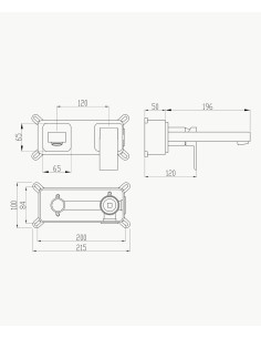 Mitigeur lavabo encastré Doré brossé - Sirius 2