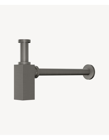 Siphon de lavabo carré - Nickel brossé