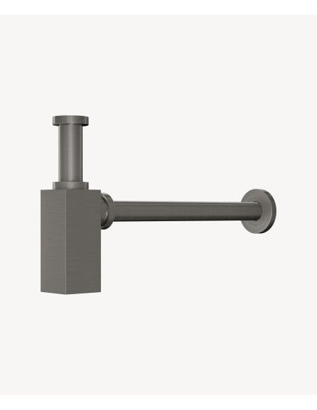 Siphon de lavabo carré - Nickel brossé