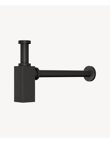 Siphon de lavabo carré - Gun métal