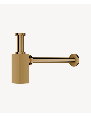 Siphon de lavabo carré - Doré