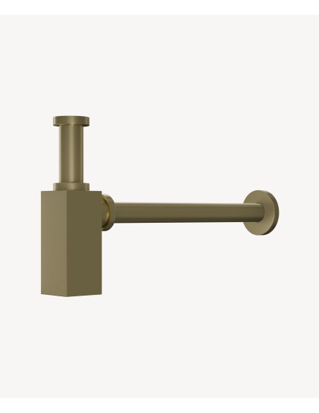 Siphon de lavabo carré - Doré brossé