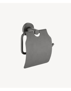 Porte-rouleau avec couvercle Gun métal - Corbeau