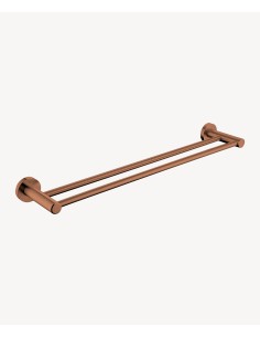 Porte serviettes mural double barre Or rose - Corbeau