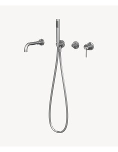 Mitigeur de baignoire à encastrer 4 trous Nickel brossé - Corbeau