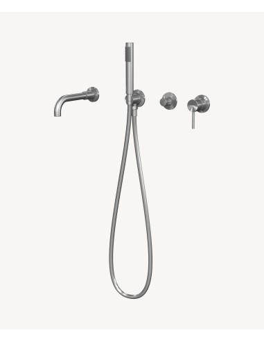 Mitigeur de baignoire à encastrer 4 trous Nickel brossé - Corbeau