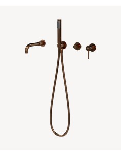 Mitigeur de baignoire à encastrer 4 trous Or rose - Corbeau