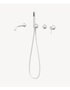 Mitigeur de baignoire à encastrer 4 trous Blanc - Corbeau