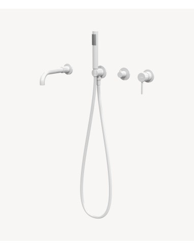 Mitigeur de baignoire à encastrer 4 trous Blanc - Corbeau
