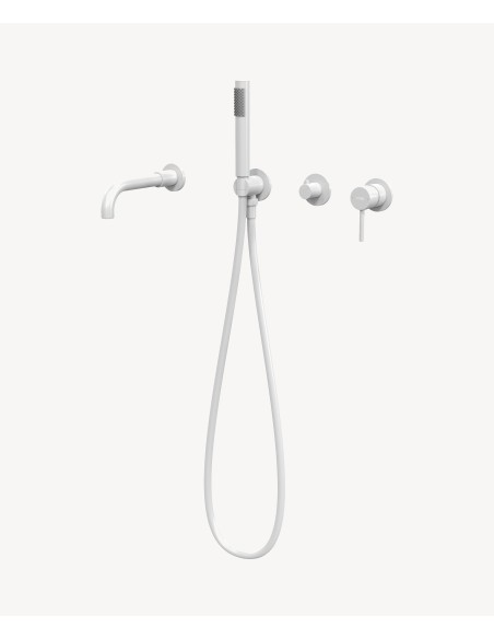 Mitigeur de baignoire à encastrer 4 trous Blanc - Corbeau