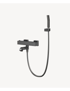 Mitigeur thermostatique de baignoire mural Gun métal - Sirius