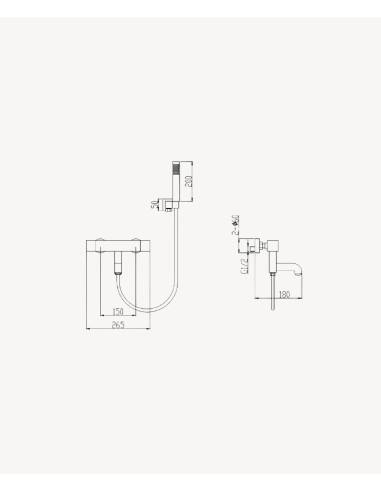 Mitigeur thermostatique de baignoire mural Or rose - Sirius