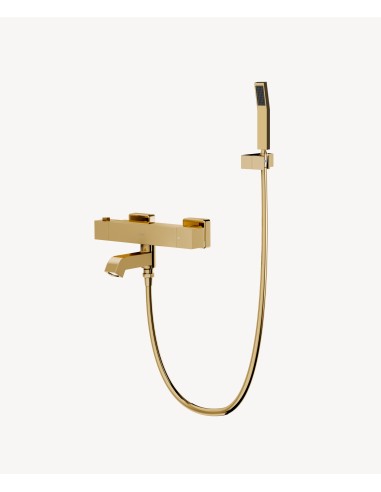 Mitigeur thermostatique de baignoire mural Doré - Sirius