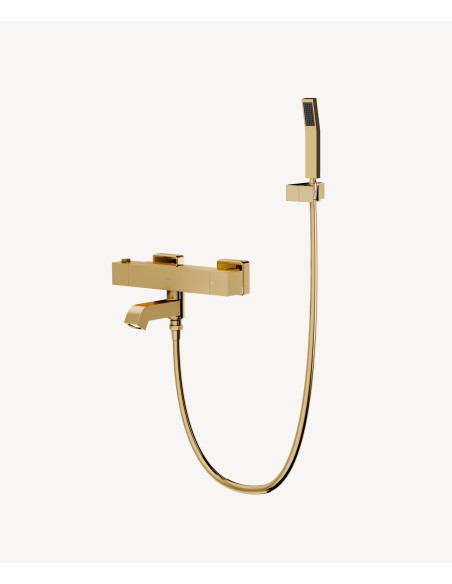 Mitigeur thermostatique de baignoire mural Doré - Sirius