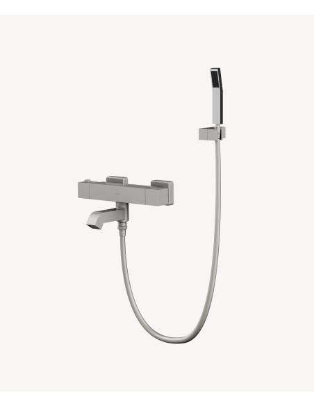 Mitigeur thermostatique de baignoire mural Nickel brossé - Sirius