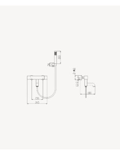 Mitigeur thermostatique de baignoire mural Nickel brossé - Sirius 2