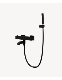 Mitigeur thermostatique de baignoire mural Noir - Sirius