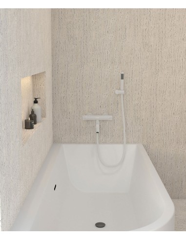 Mitigeur thermostatique de baignoire mural Blanc - Corbeau