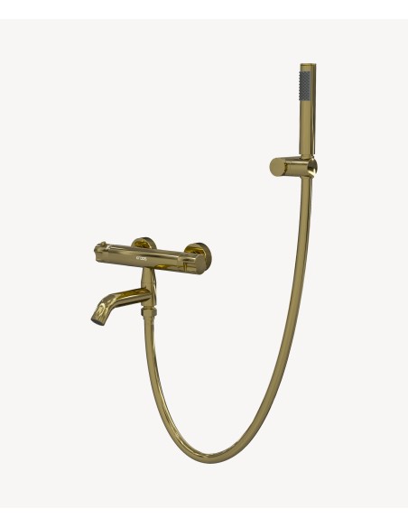 Mitigeur thermostatique de baignoire mural Doré - Corbeau