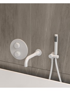 Mitigeur thermostatique de baignoire à encastrer Blanc - Corbeau