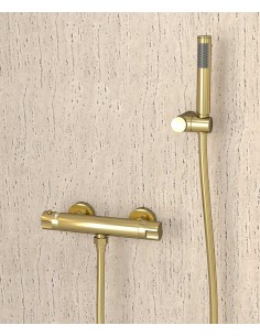 Mitigeur thermostatique de douche mural Doré - Corbeau