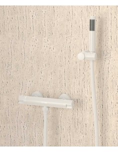 Mitigeur thermostatique de douche mural Blanc - Corbeau