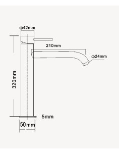Mitigeur vasque avec bec long Doré - Corbeau 2