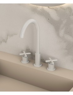 Robinet mélangeur lavabo sur plage Blanc - Corbeau