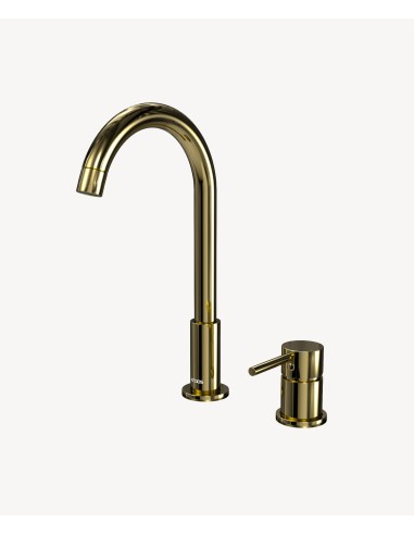 Mitigeur de lavabo 2 trous Doré - Corbeau