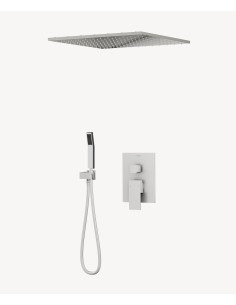 Système douche pluie encastrable au plafond Nickel brossé - Sirius