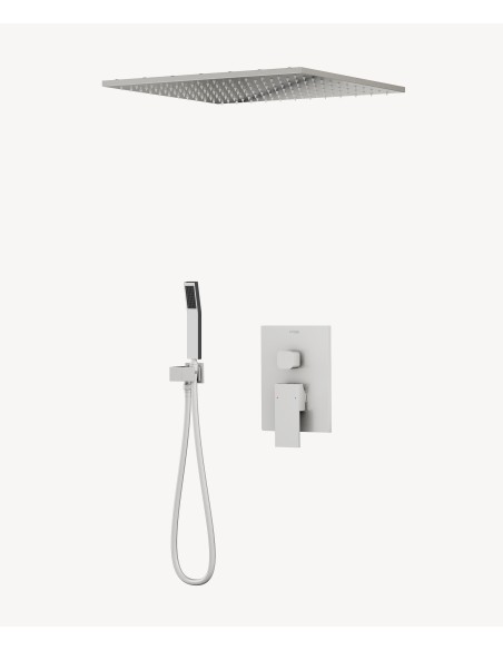 Système douche pluie encastrable au plafond Nickel brossé - Sirius
